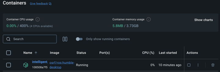 Run image in a container